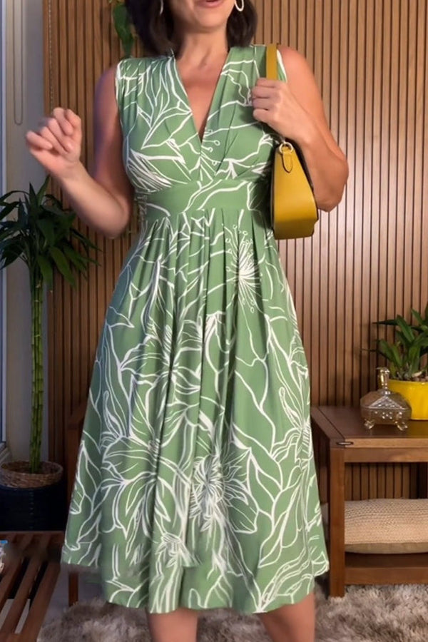 Ärmelloses Sommerkleid mit V-Ausschnitt