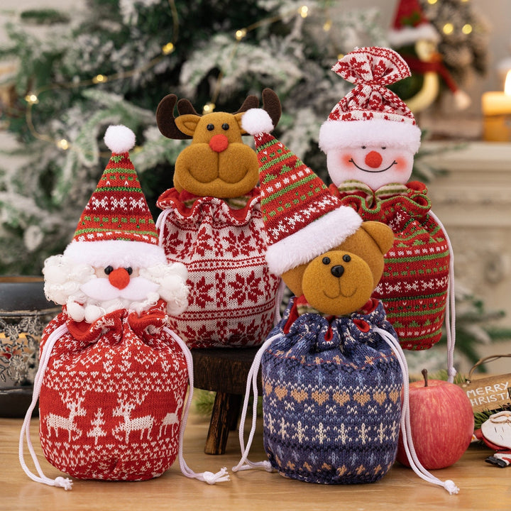 Wiederverwendbare Weihnachts-Geschenktaschen 4er-Set