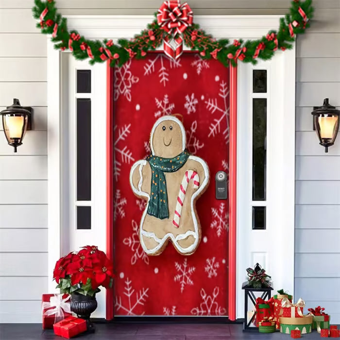 Weihnachtliche Türabdeckung