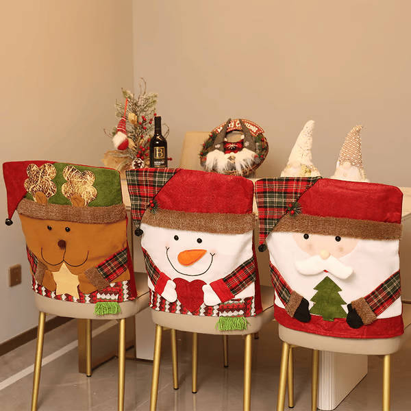 Weihnachtliche Stuhlhussen aus Fleece