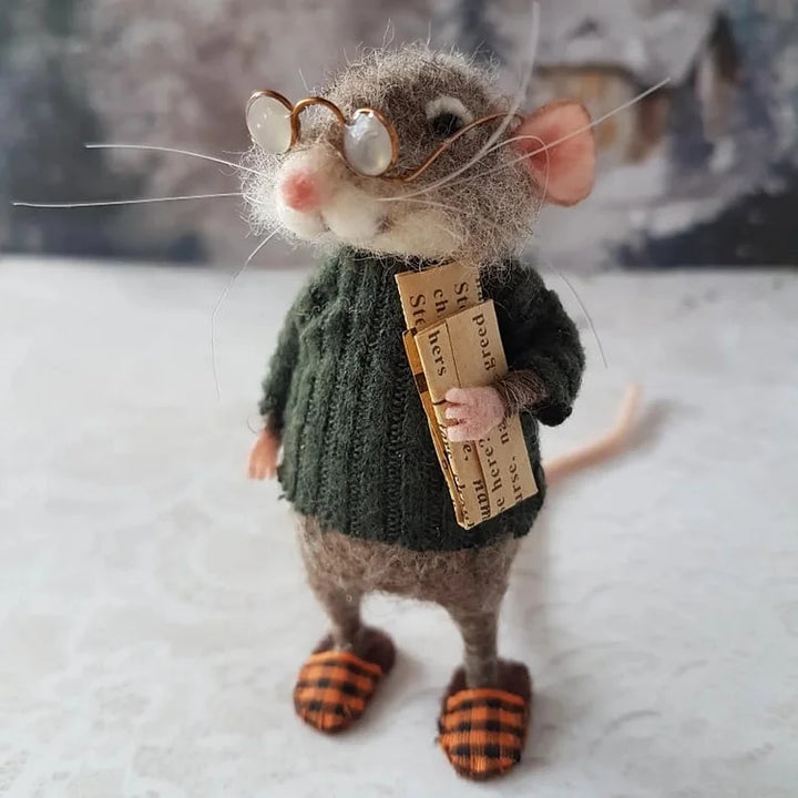 Handgefertigte Nadelfilzmaus