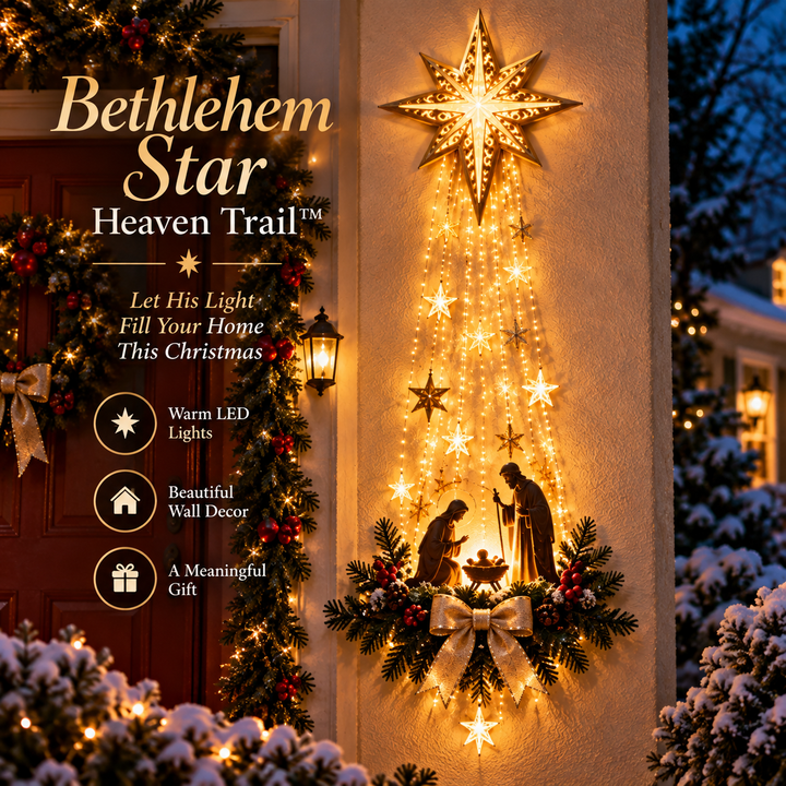 Weihnachtliche Wandkrippe mit Stern von Bethlehem