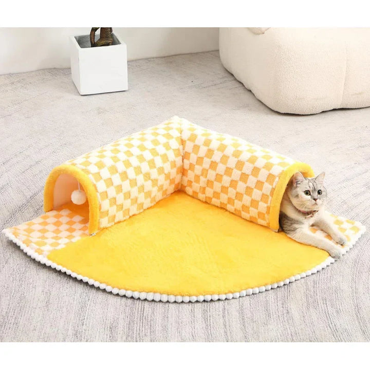 2-in-1 Katzentunnel und Kuschelbett