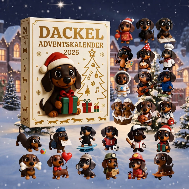 Dackel-Adventskalender mit 24 Türchen