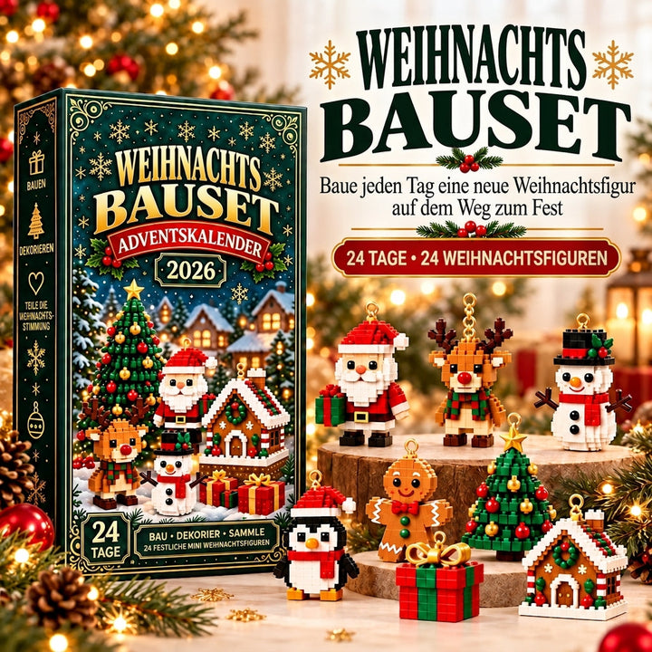 Adventskalender mit Weihnachtsfiguren zum Zusammenbauen
