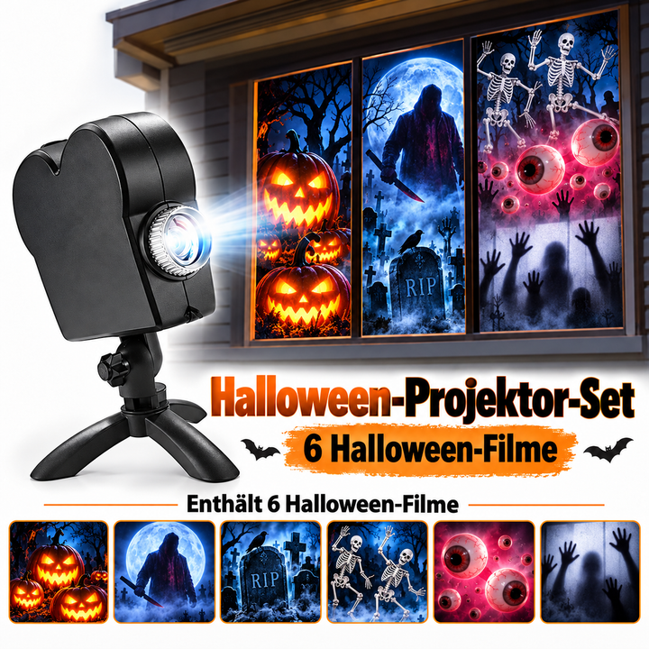 Halloween- & Weihnachts-Projektor mit Leinwand