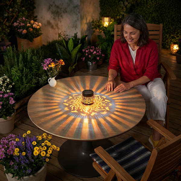 Solar-Mandala | Wasserdichte LED-Wandprojektionslaterne für den Außenbereich