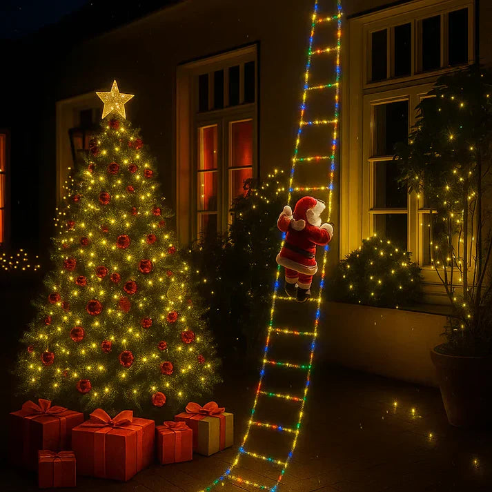 Weihnachtsmann-Leiter-Lichterkette
