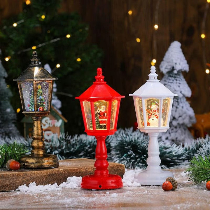 Schneekugel-Laterne mit Weihnachtsmann