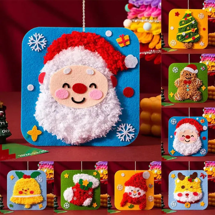 Weihnachts-Stickset im Holzrahmen