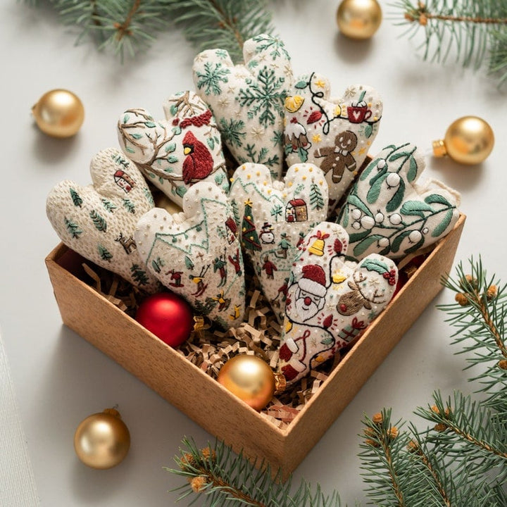 DIY Herzförmiger Weihnachtsanhänger Stickset
