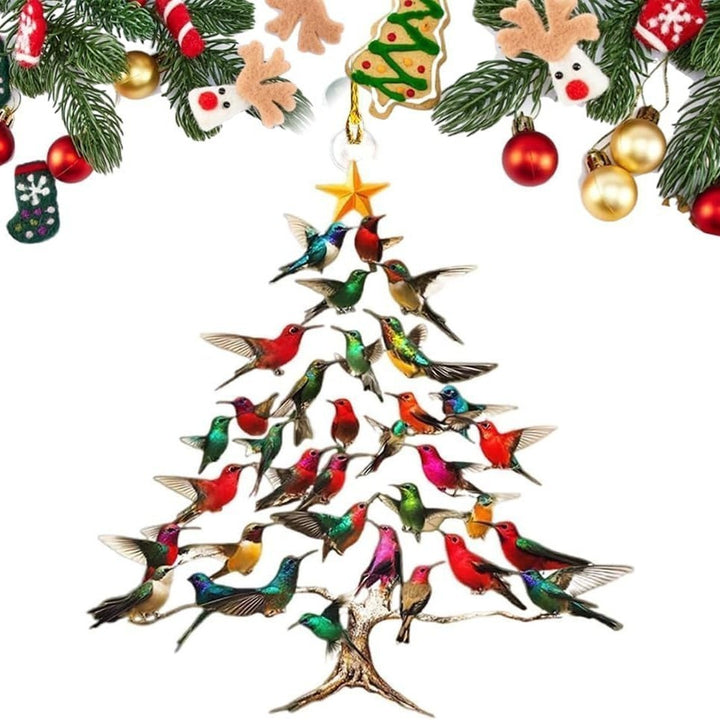 Acryl-Weihnachtsornament mit Kolibri-Motiv