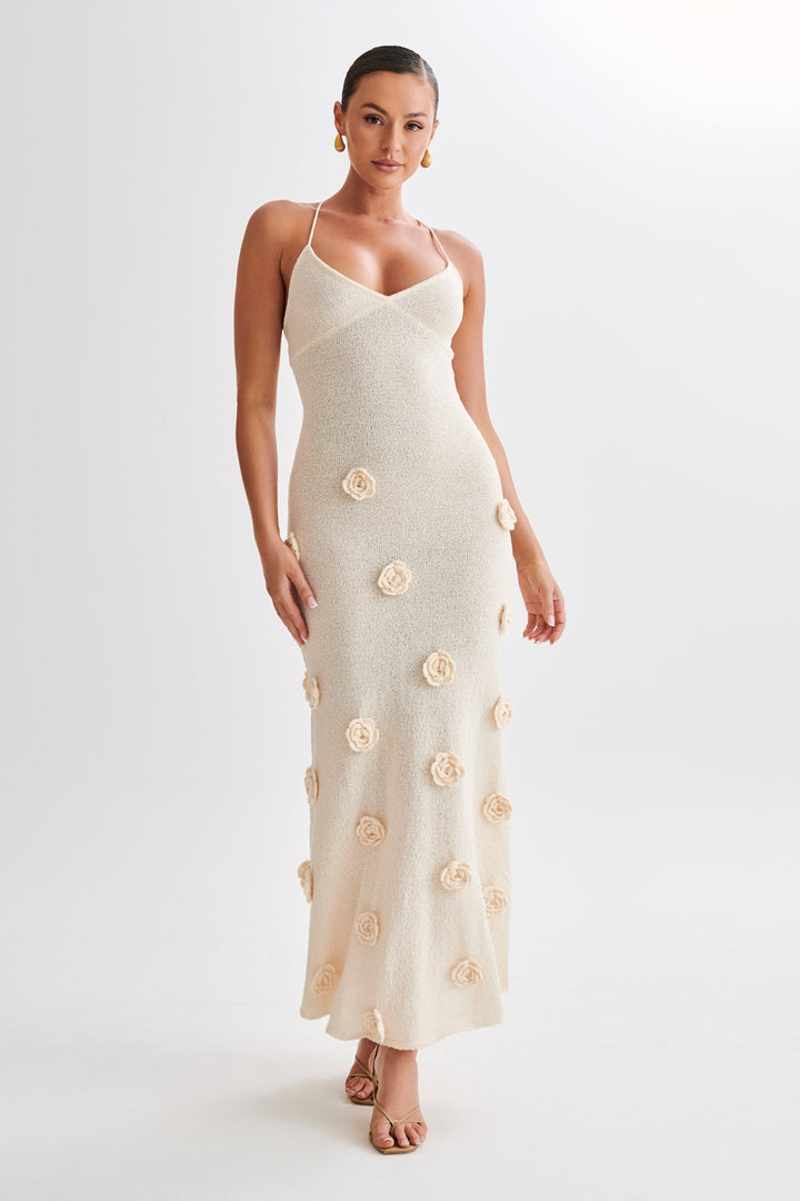 Florence Boho-Kleid mit 3D-Blüten