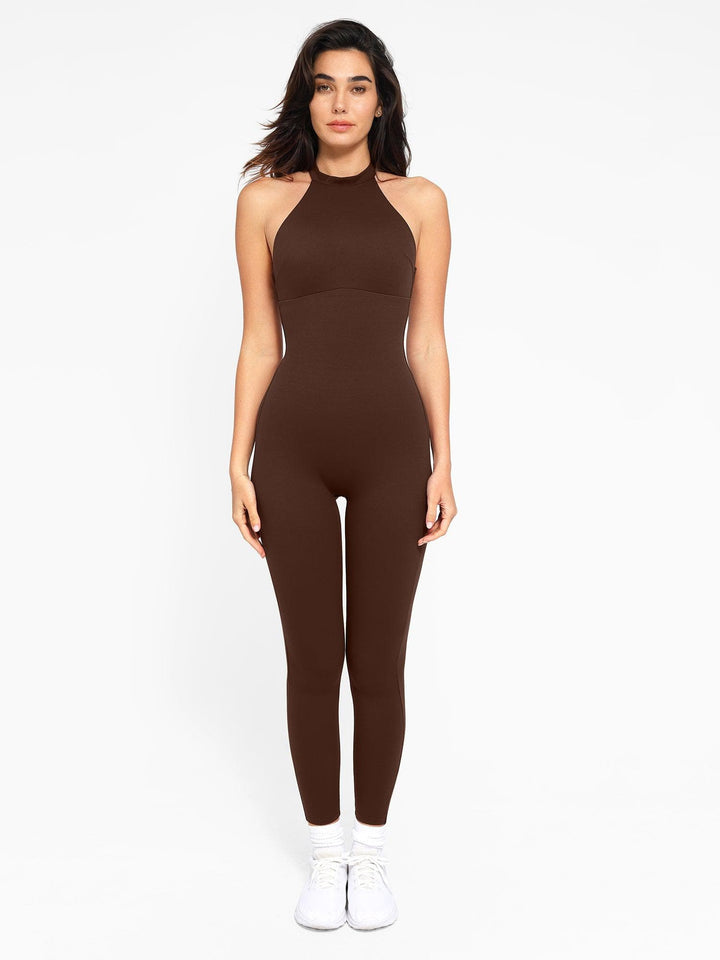 Damen Jumpsuit oder Romper mit Neckholder-Shapewear
