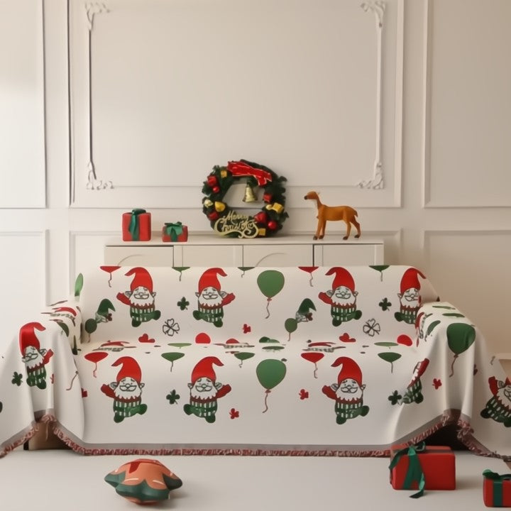 Weihnachtlicher Sofabezug mit Hirschmuster
